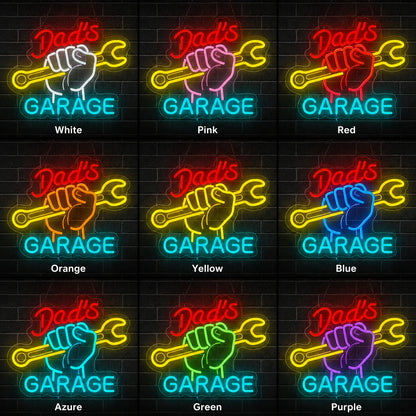 Dad's Fist Garage Neon Sign LED Neon Sign color grid