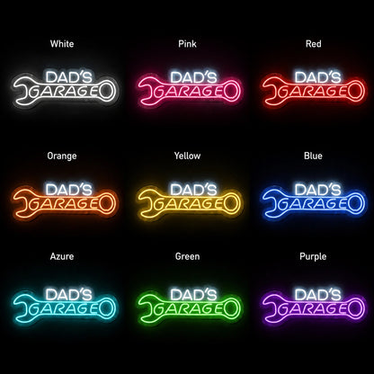 Dad's Garage Wrench Neon Sign LED Neon Sign color grid