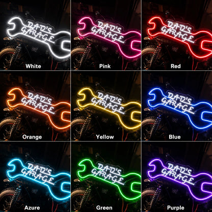 Dad's Wrench Garage Neon Sign LED Neon Sign color grid