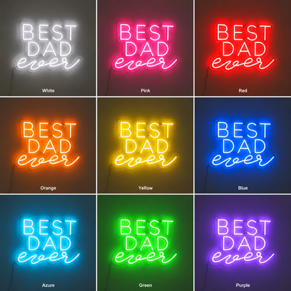 Dad Warm White Wall Decor LED Neon Sign color grid