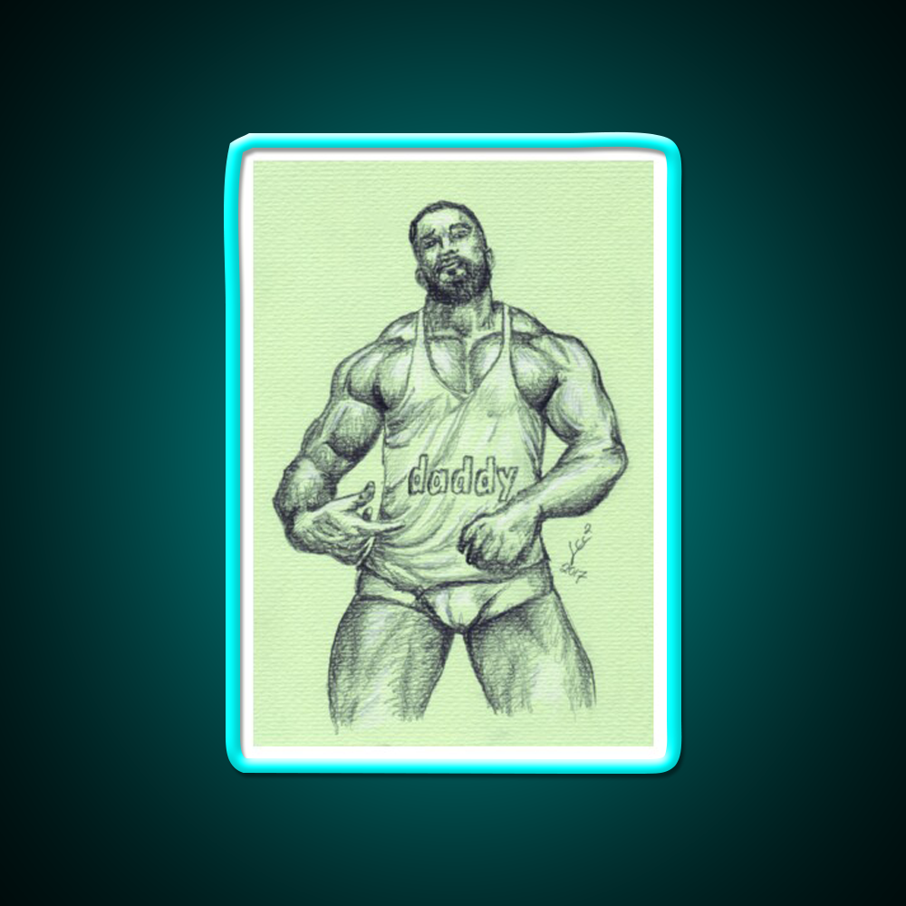 Daddy Gym Fitness Led Neon Sign Rgb Color - Size and dimension reference
