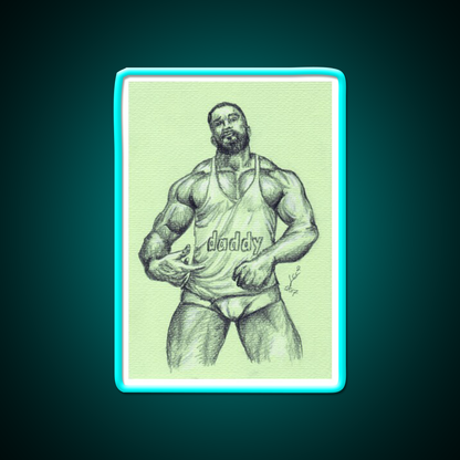 Daddy Gym Fitness Led Neon Sign Rgb Color - Size and dimension reference