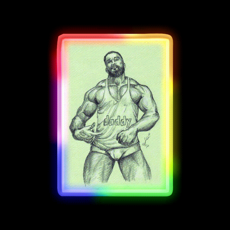 Daddy Gym Fitness Led Neon Sign Rgb Color - LED neon sign close-up detail