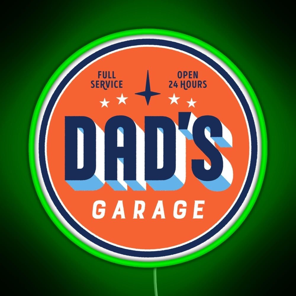 Dads Garage Clean Version Rgb Neon Sign - Shineneon
