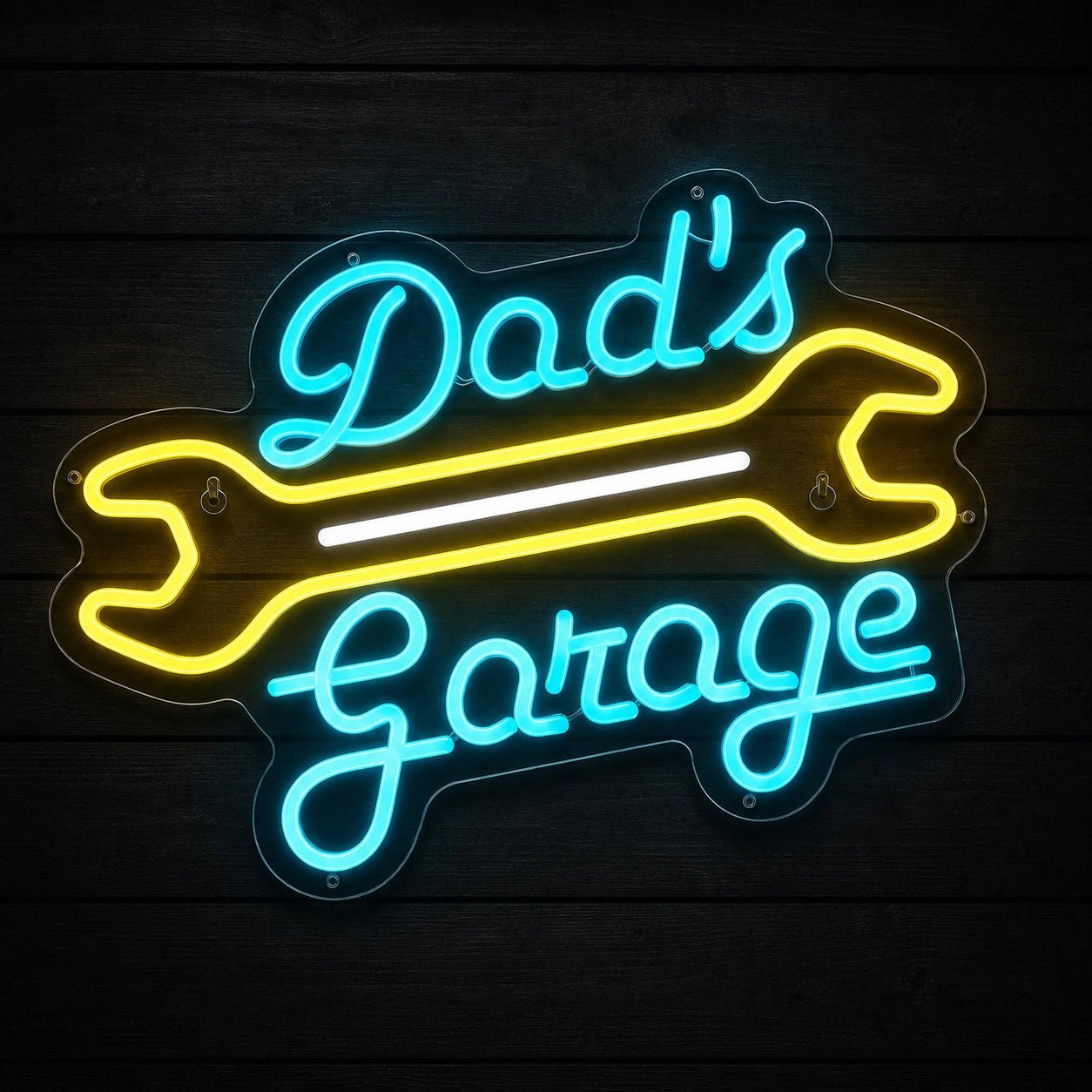 Dads Garage Crossed Wrenches Vintage LED Neon Sign - Shineneon