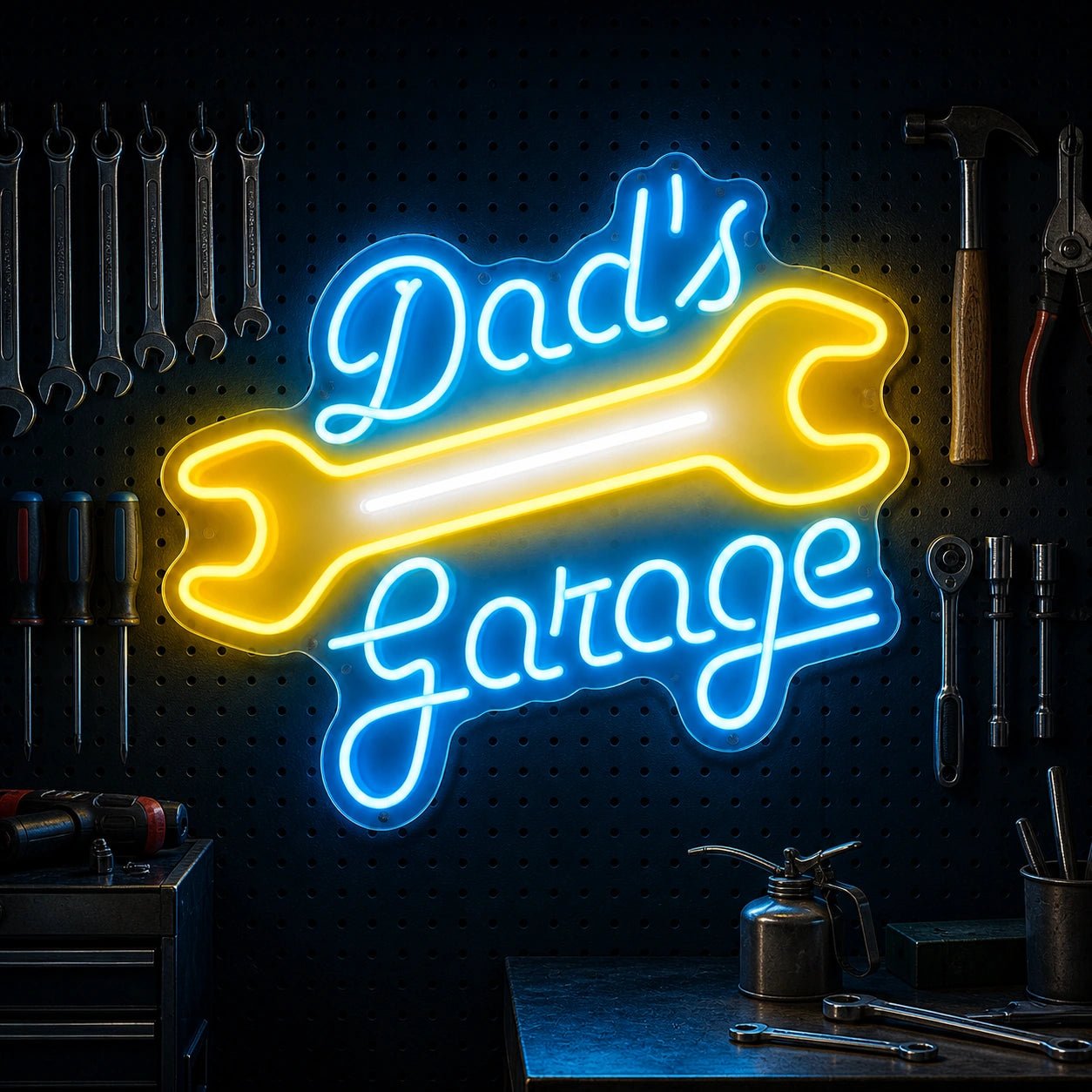 Dads Garage Dog Bone Vintage LED Neon Sign - Shineneon