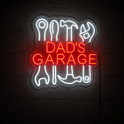 Dads Garage Tools Vintage LED Neon Sign main product image