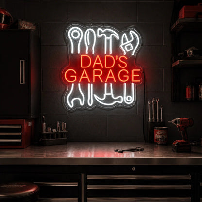 Dads Garage Tools Vintage LED Neon Sign - Shineneon