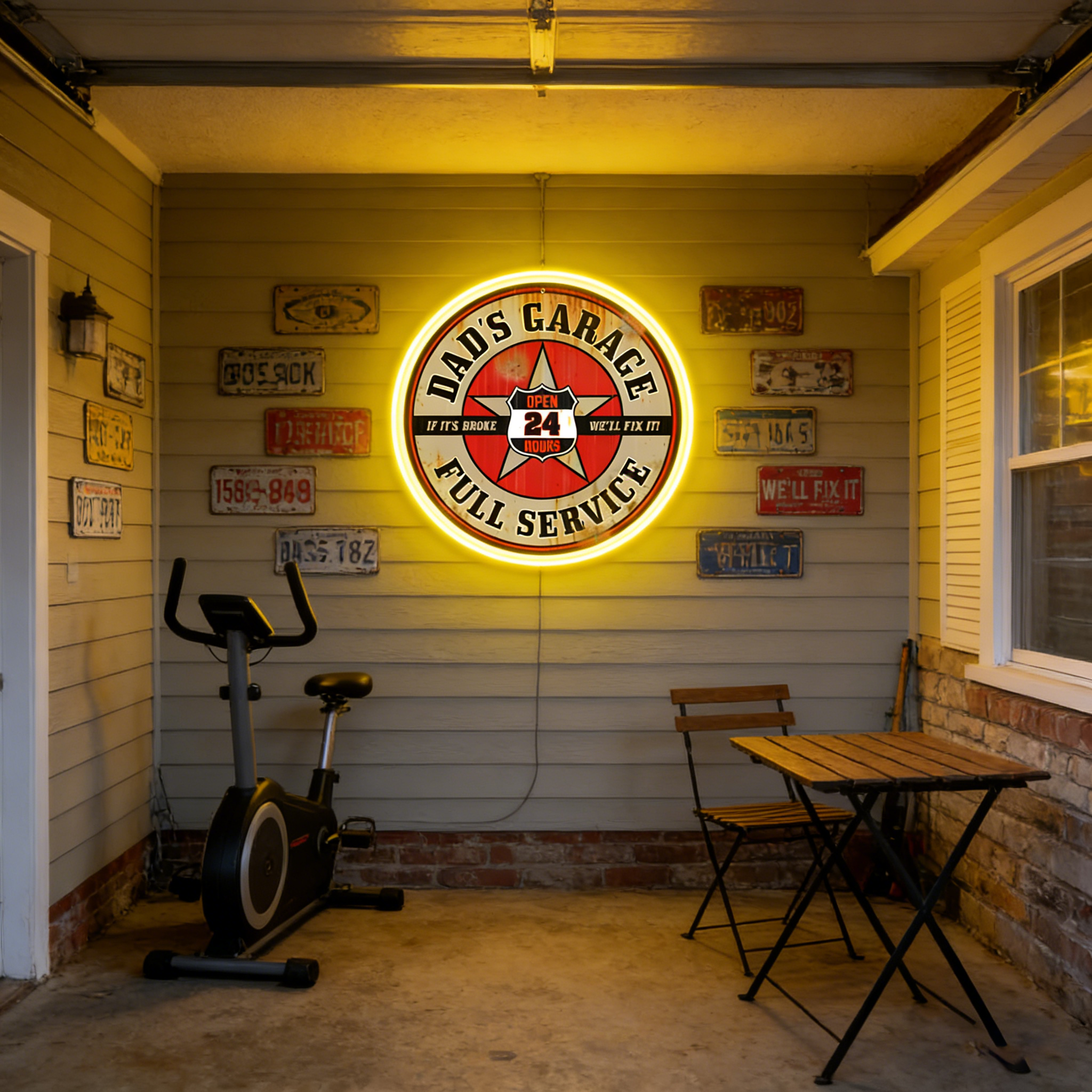 ShineNeon™ Retro Garage Neon Sign for Garage Workshop & Man Cave USB Led Neon Sign