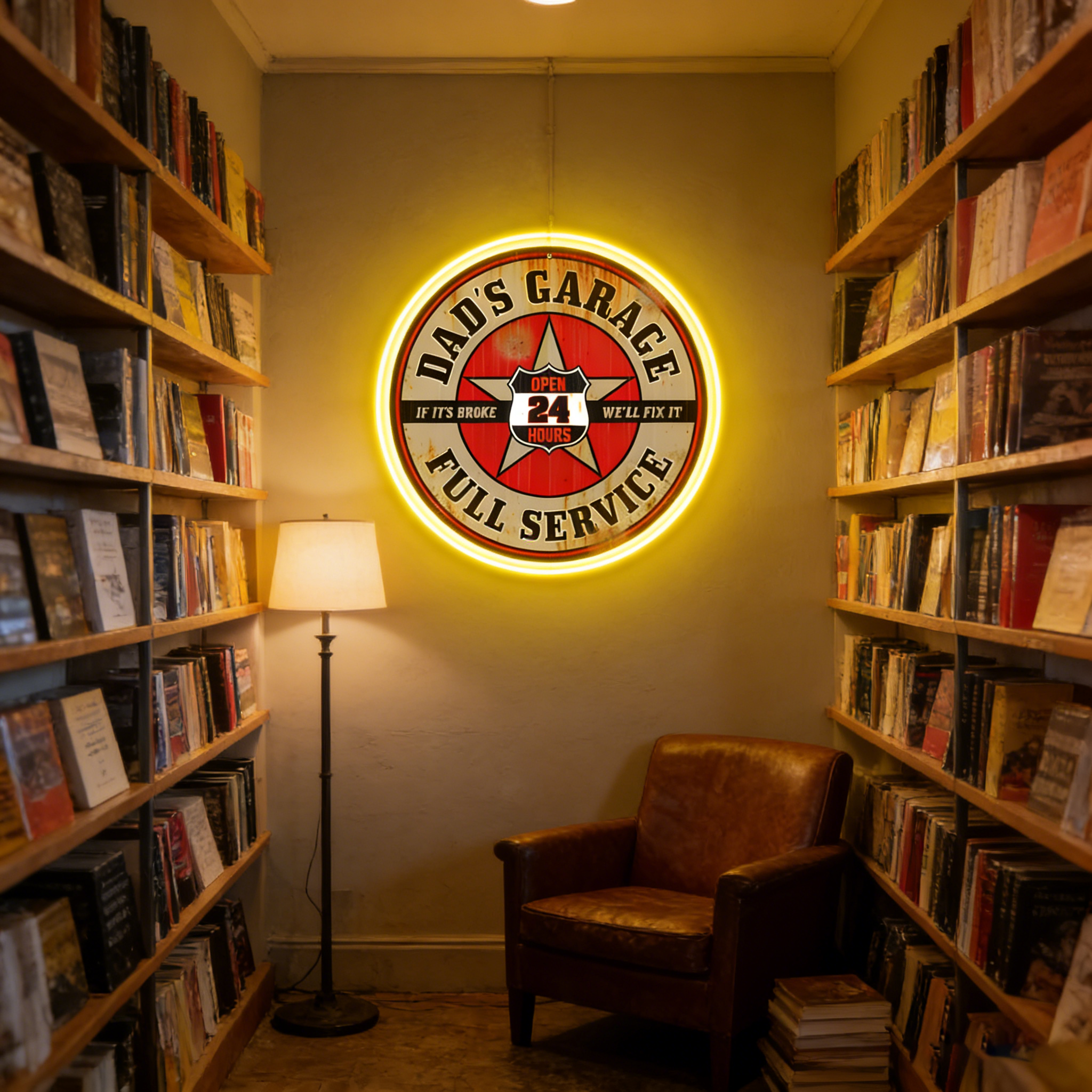 ShineNeon™ Retro Garage Neon Sign for Garage Workshop & Man Cave USB Led Neon Sign