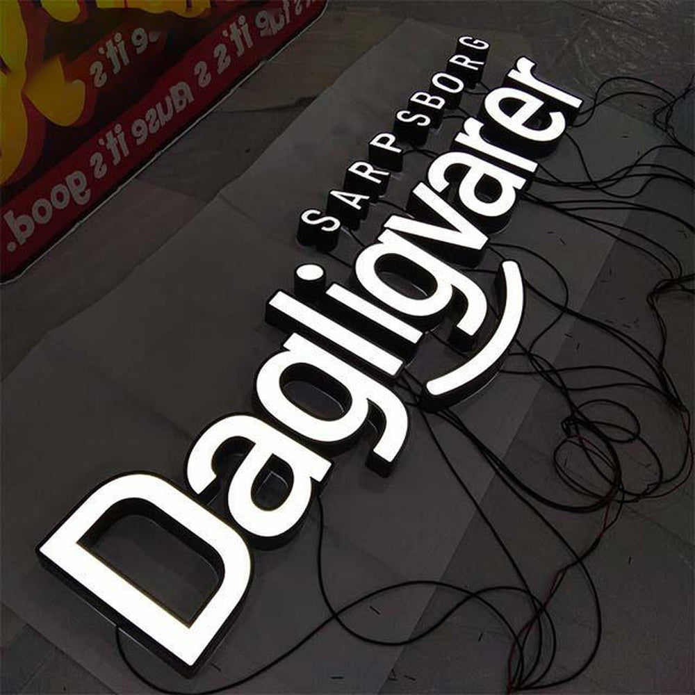 Dagligvarer 3D Frontlit Letters Metal Led Sign