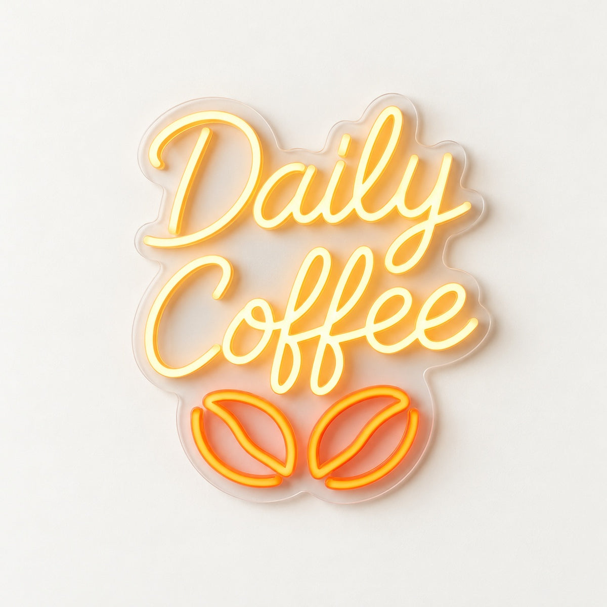 Daily Coffee LED Neon Sign - natural light view