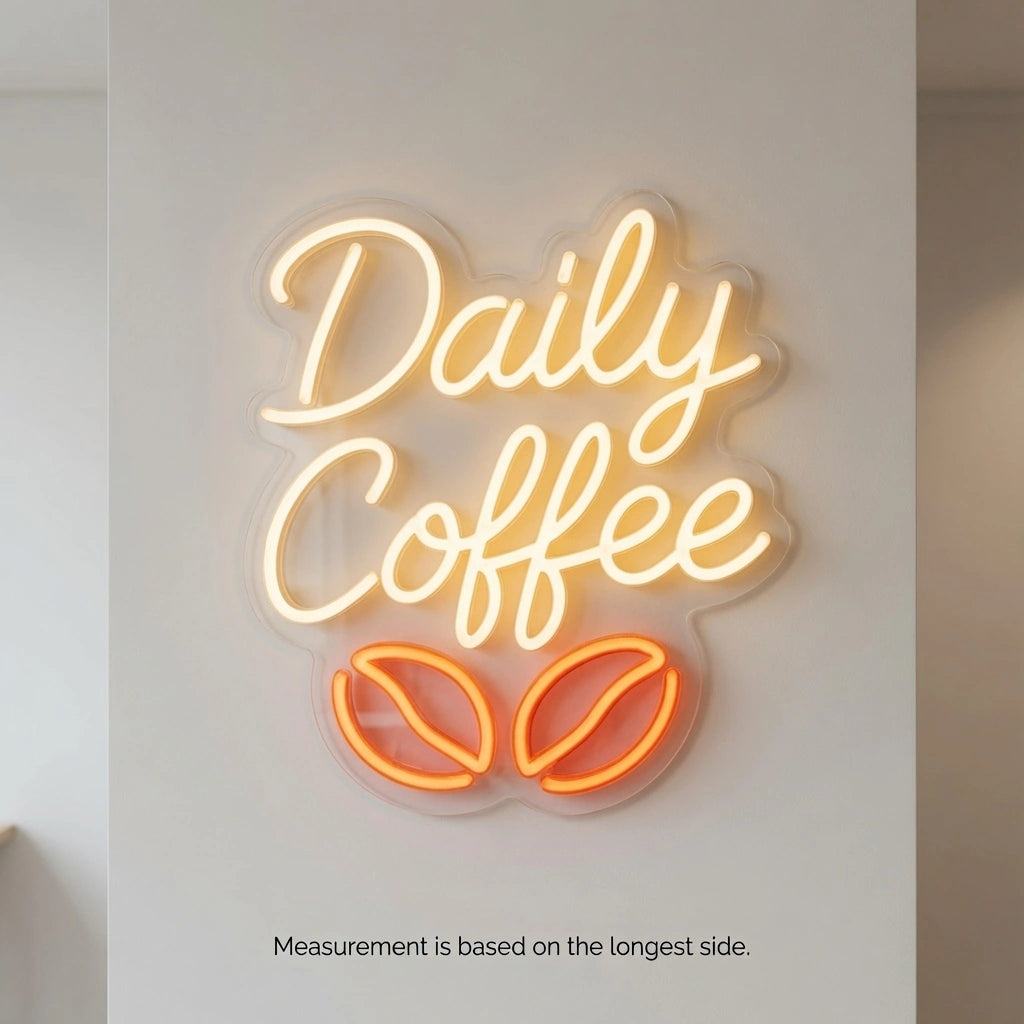 Daily Coffee Wall Decor LED Neon Sign - 04 Size Image