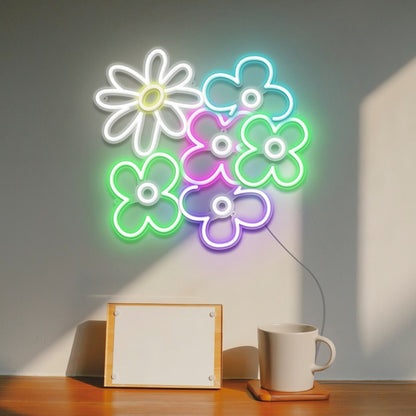 Daisy And Flowers Led Neon Sign Wall Art | Shineneon