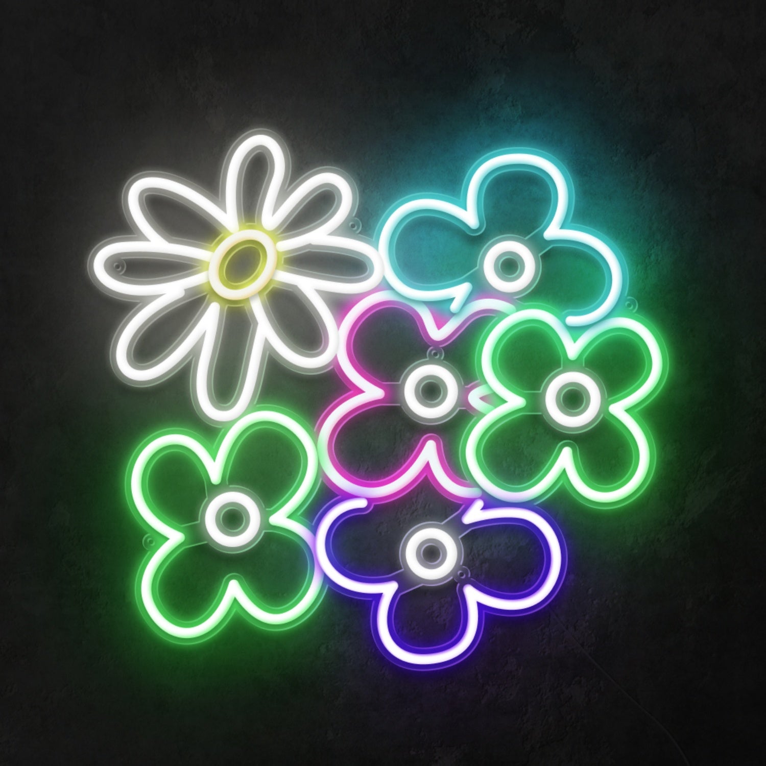 Daisy And Flowers Led Neon Sign Wall Art | Shineneon