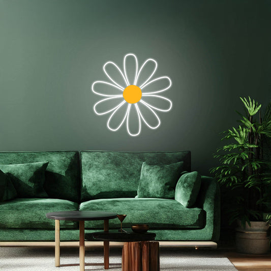 Daisy Flower Neon Sign Custom Flower Neon Sign Wall Decor