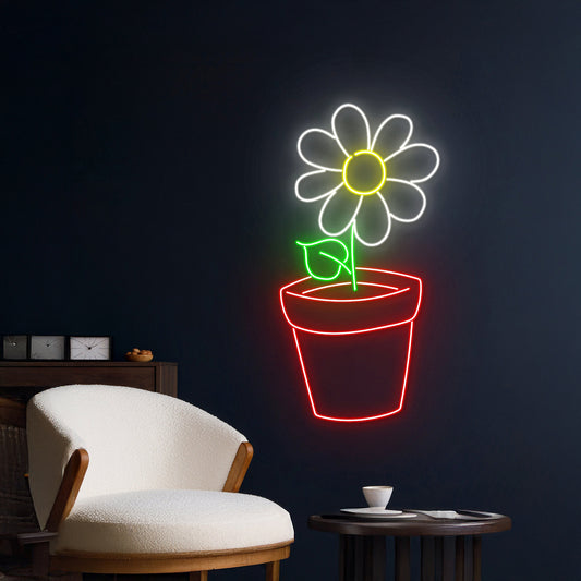 Daisy Flower Pot Led Sign