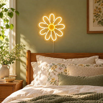 Daisy Flower Warm White LED Neon Sign - Shineneon