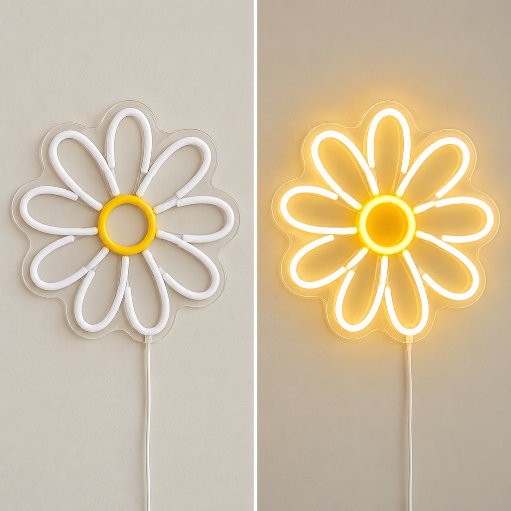 Daisy Flower Warm White LED Neon Sign - Shineneon