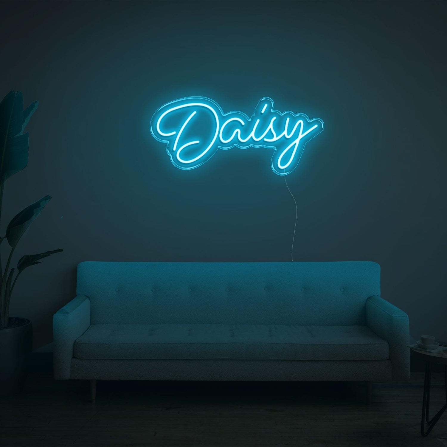 Daisy Teal Led Neon Sign For Living Room Decor | Shineneon