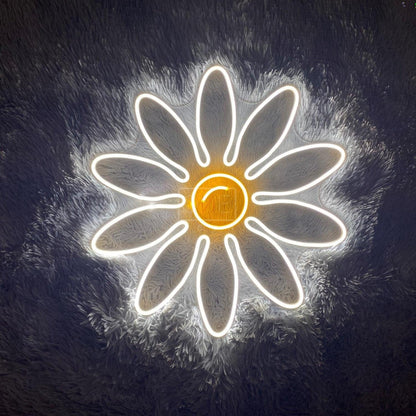 Daisy White-Yellow Led Neon Sign For Bedroom Living Room Decor | Shineneon