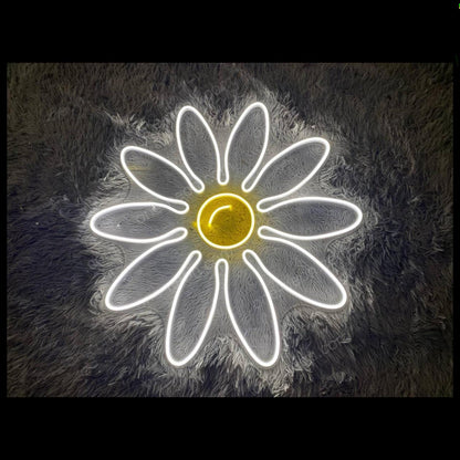 Daisy White-Yellow Led Neon Sign For Bedroom Living Room Decor | Shineneon
