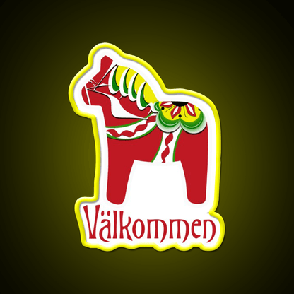 Dala Horse Valkommen Welcome Led Neon Sign Open Sign Rgb Color - Shineneon