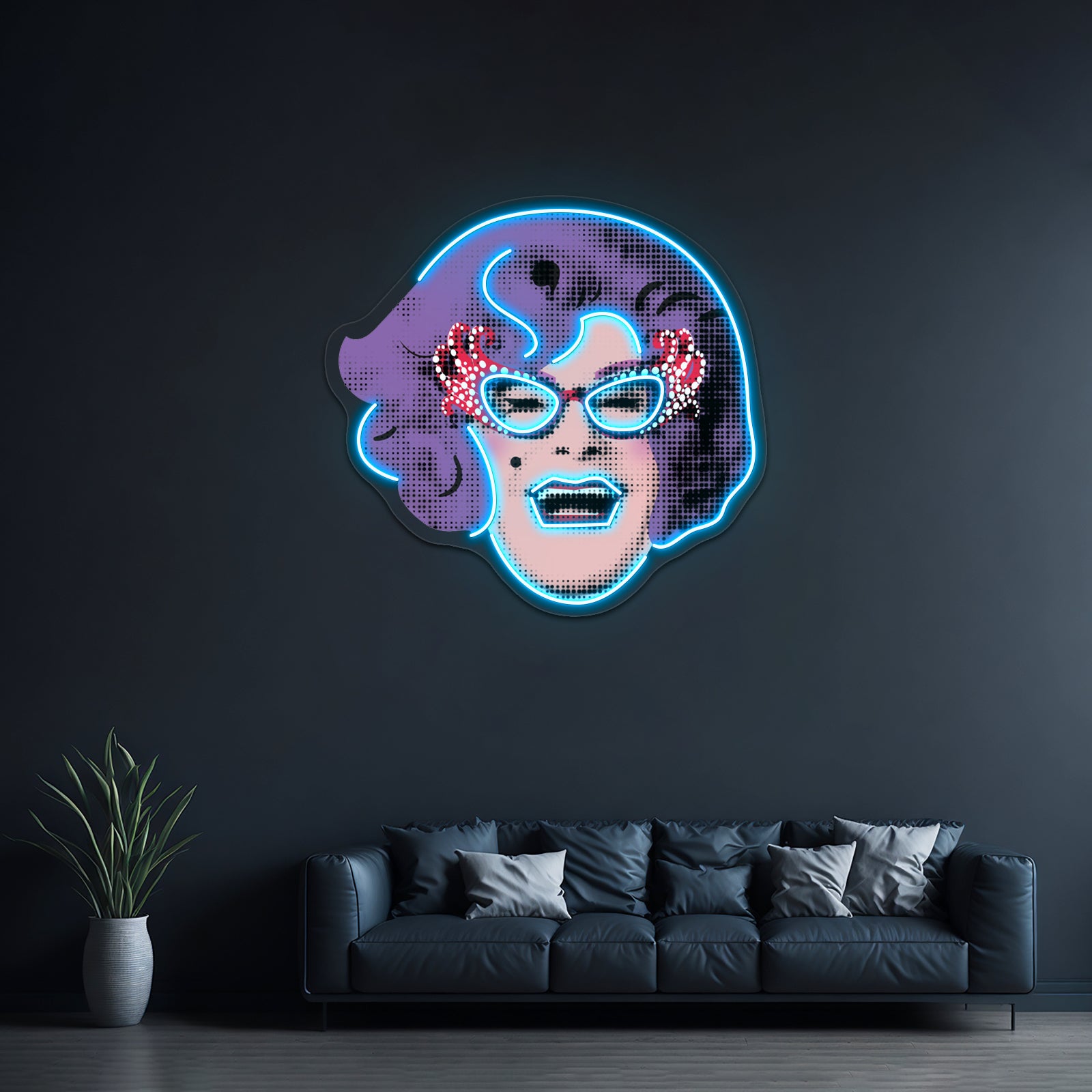 Dame Edna Everage Pop Art Artwork Business Led Sign | Shineneon