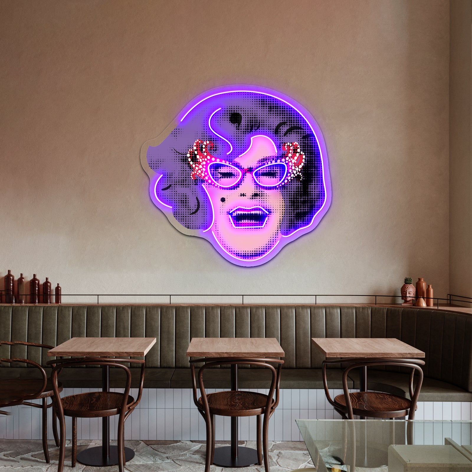 Dame Edna Everage Pop Art Artwork Business Led Sign | Shineneon