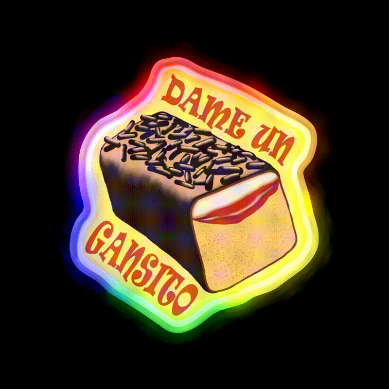 Dame Un Gansito Snack Food Led Neon Sign Rgb Color - LED neon sign close-up detail