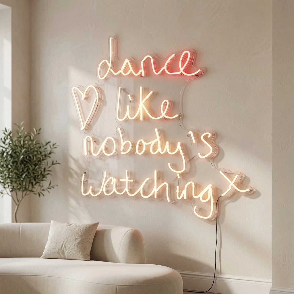 Dance Like Nobody's Watching X LED Neon Sign - 04 Size Image