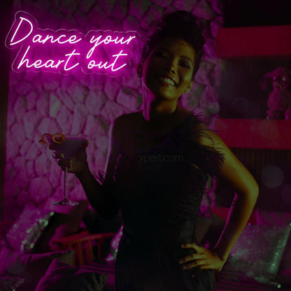Dance Your Heart Out White Script Led Neon Sign For Dance Retro Bar Decor | Shineneon