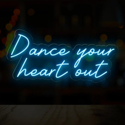 Dance Your Heart Out White Script Led Neon Sign For Dance Retro Bar Decor | Shineneon