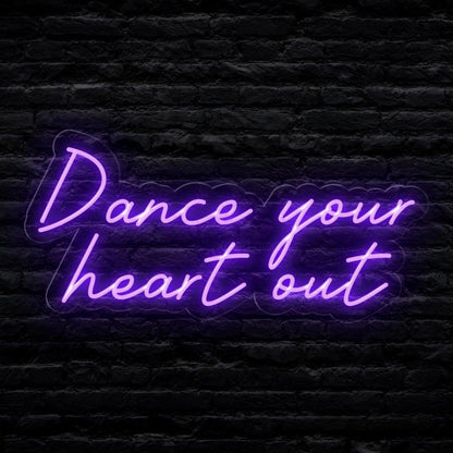 Dance Your Heart Out White Script Led Neon Sign For Dance Retro Bar Decor | Shineneon