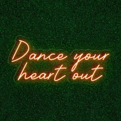 Dance Your Heart Out White Script Led Neon Sign For Dance Retro Bar Decor | Shineneon