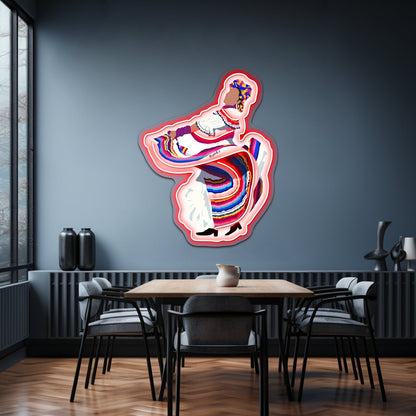 Dancer Lady With Unique Dress Artwork Custom Neon Signs - Shineneon