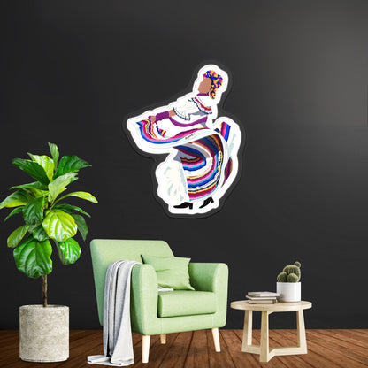 Dancer Lady With Unique Dress Artwork Custom Neon Signs - Shineneon