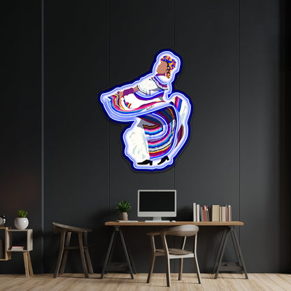 Dancer Lady With Unique Dress Artwork Custom Neon Signs - Shineneon