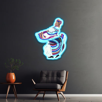 Dancer Lady With Unique Dress Artwork Custom Neon Signs