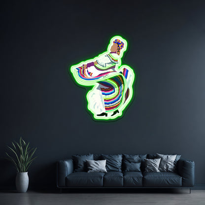 Dancer Lady With Unique Dress Artwork Custom Neon Signs