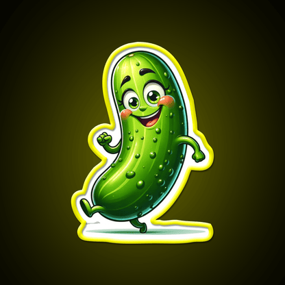 Dancing Delight Cucumber Slim Veggie Cartoon Snack Food Led Neon Sign Rgb Color - Shineneon