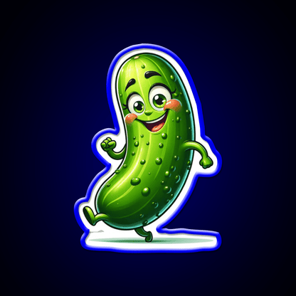 Dancing Delight Cucumber Slim Veggie Cartoon Snack Food Led Neon Sign Rgb Color - Shineneon