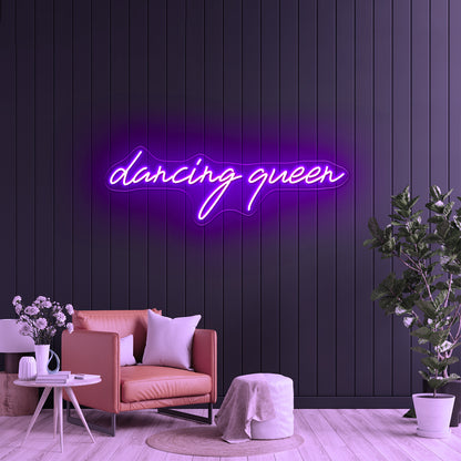 Dancing Queen Charming Led Neon Signs Free Shipping - Neon sign mounted on wall in room