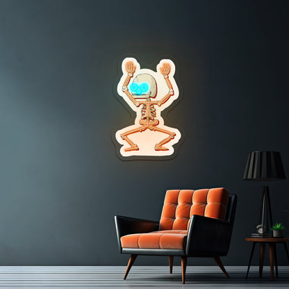 Dancing Skeleton Halloween Neon Signs For Neon Sign Wall Art - Shineneon