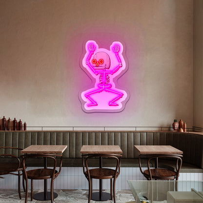 Dancing Skeleton Halloween Neon Signs For Neon Sign Wall Art - Shineneon