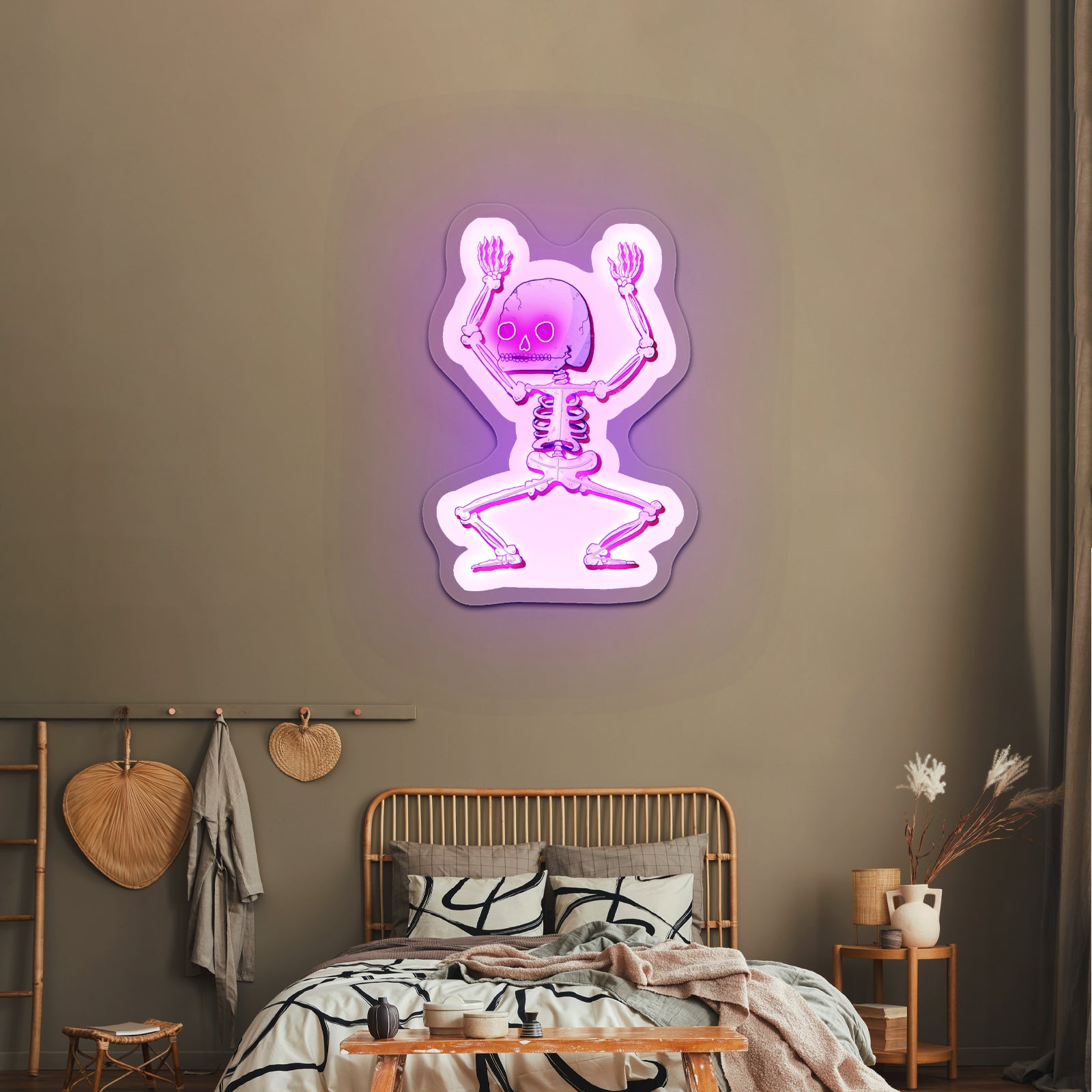 Dancing Skeleton Halloween Neon Signs For Neon Sign Wall Art