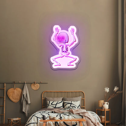 Dancing Skeleton Halloween Neon Signs For Neon Sign Wall Art