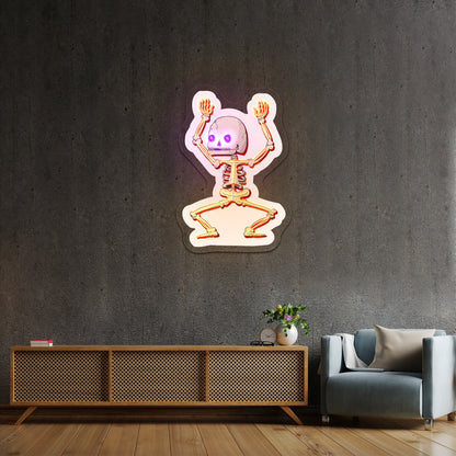 Dancing Skeleton Halloween Neon Signs For Neon Sign Wall Art