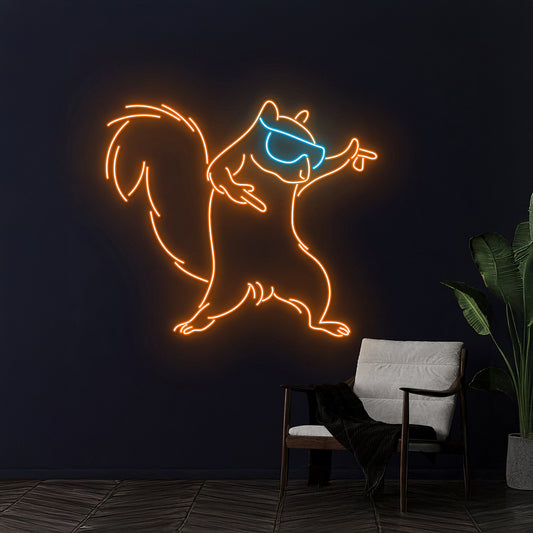 Dancing Squirrel Neon Sign