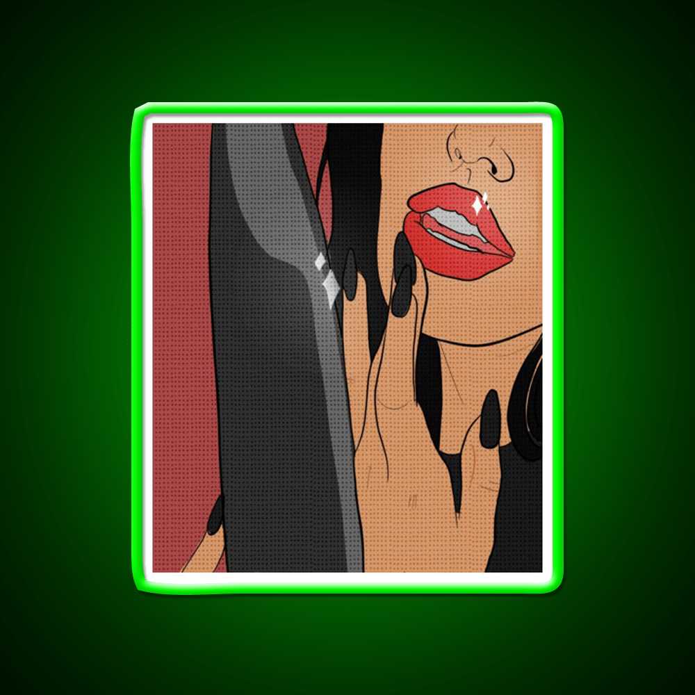 Dangerous Woman Comic Style Red Nail Salon Led Neon Sign Rgb Color - Shineneon